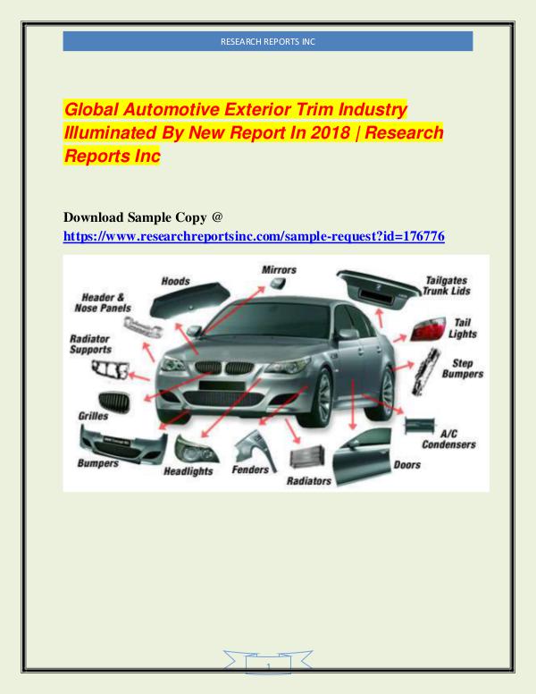 Automotive Industry Research Reports Global Automotive Exterior Trim Industry 2018
