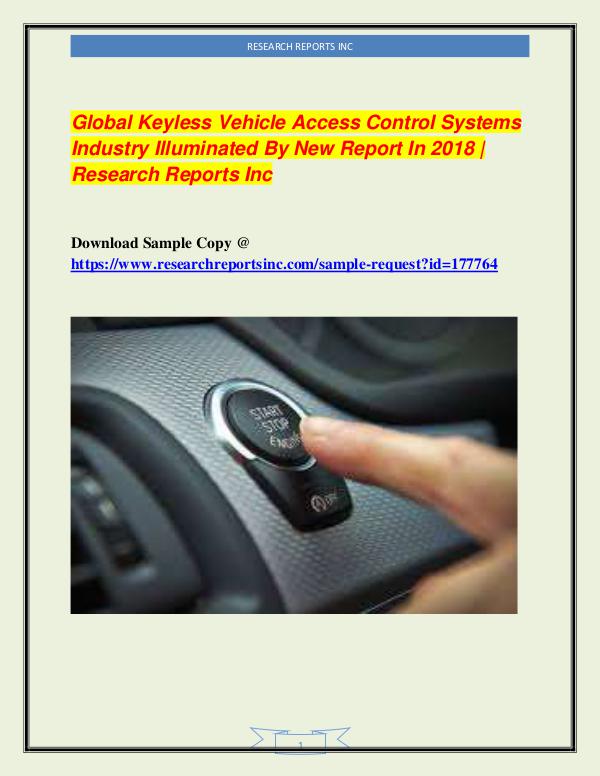 Automotive Industry Research Reports Global Keyless Vehicle Access Control Systems Indu