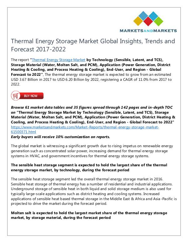 Energy and Power Thermal Energy Storage Market