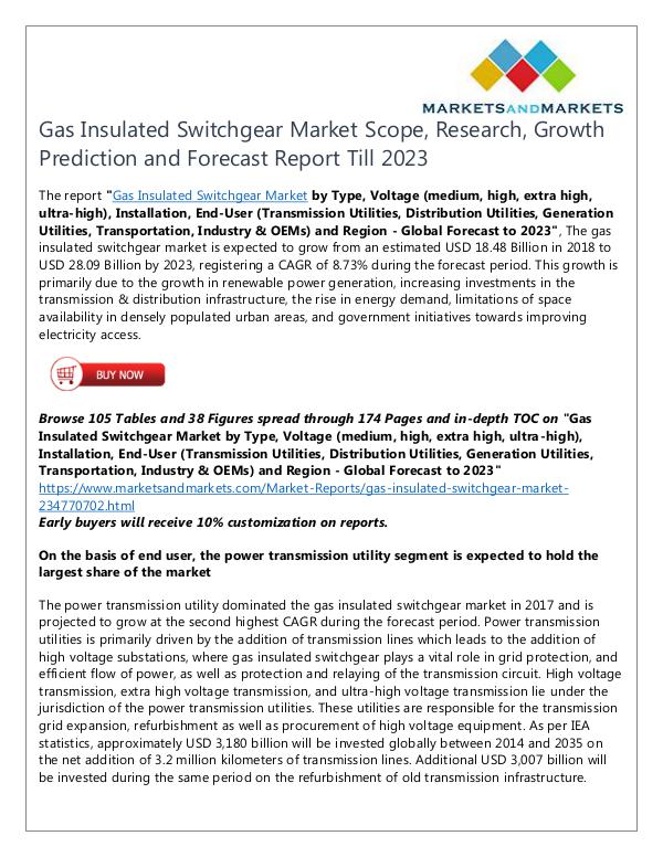 Energy and Power Gas Insulated Switchgear Market