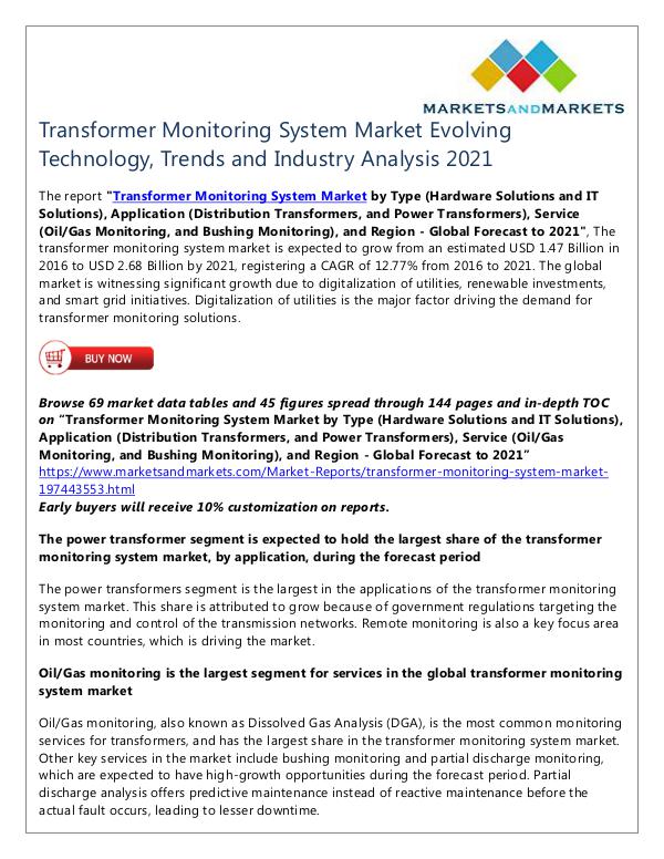 Energy and Power Transformer Monitoring System Market