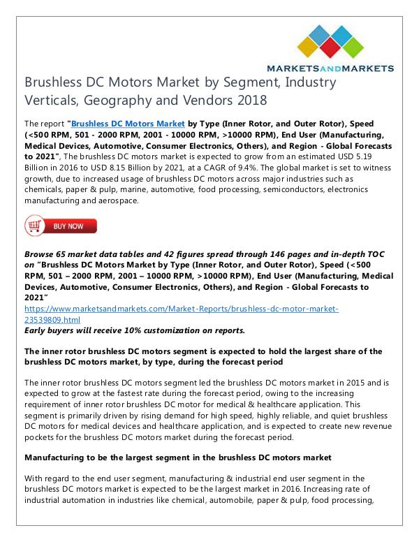 Brushless DC Motors Market
