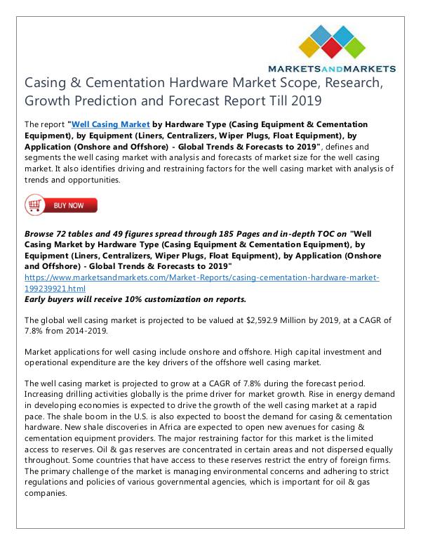 Energy and Power Casing & Cementation Hardware Market