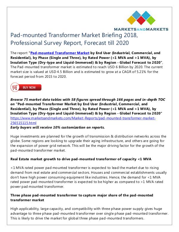 Pad-mounted Transformer Market