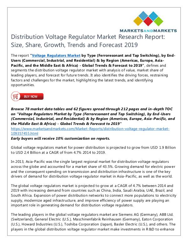 Distribution Voltage Regulator Market