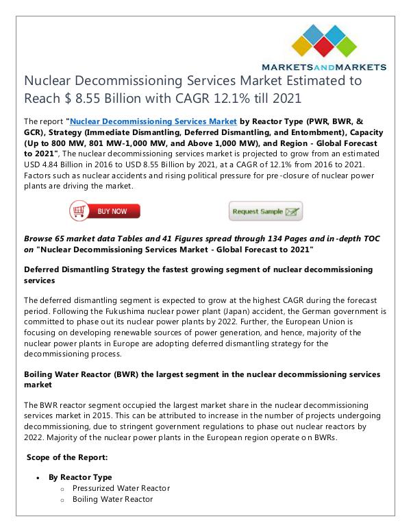 Energy and Power Nuclear Decommissioning Services Market