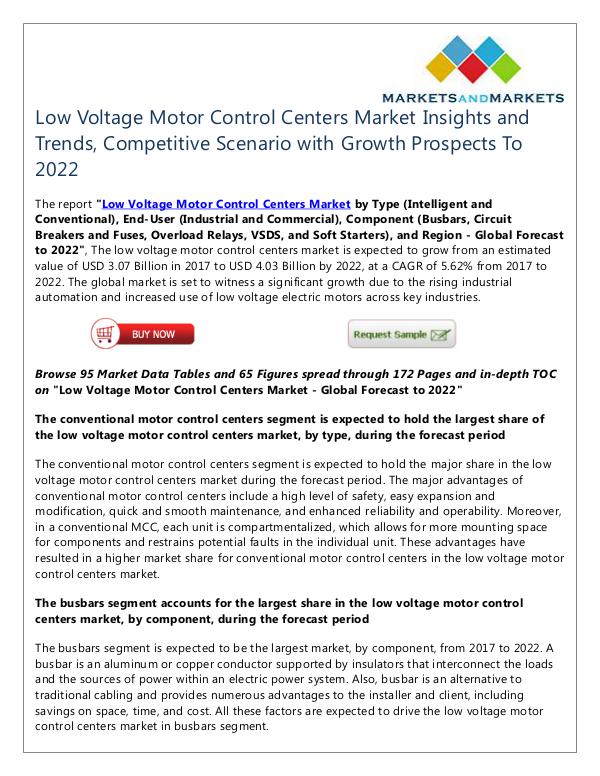 Energy and Power Low Voltage Motor Control Centers Market