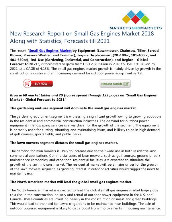 Energy and Power Small Gas Engines Market