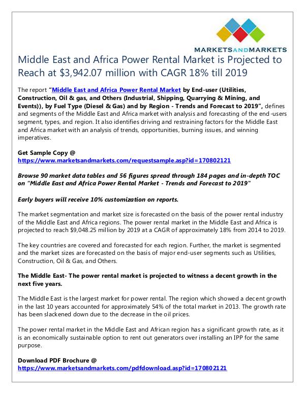 Energy and Power Middle East and Africa Power Rental Market