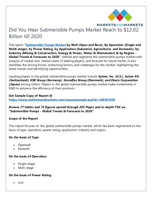 Energy and Power Submersible Pumps Market
