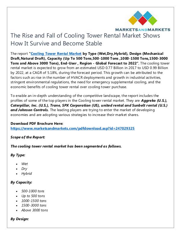 Energy and Power Cooling Tower Rental Market