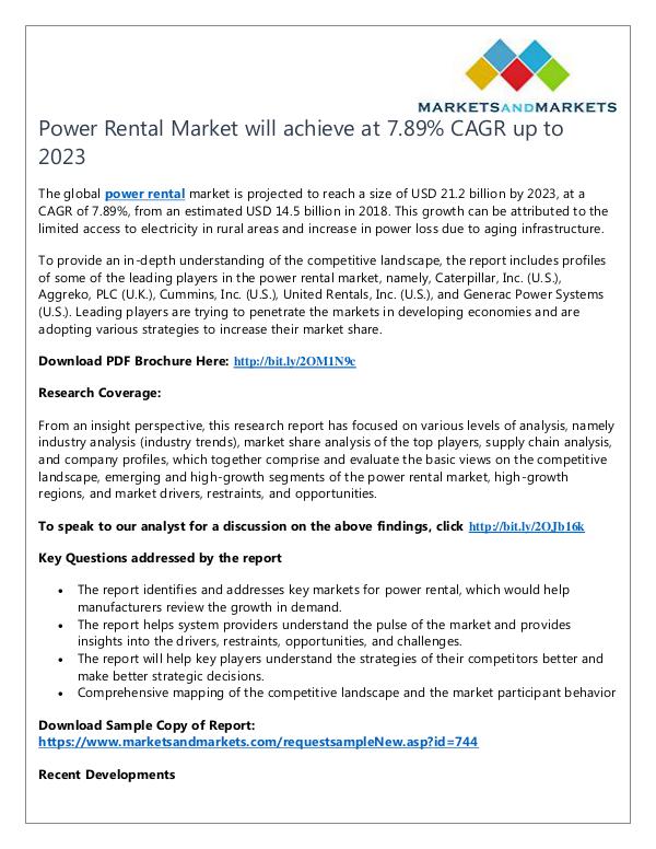Energy and Power Power Rental Market