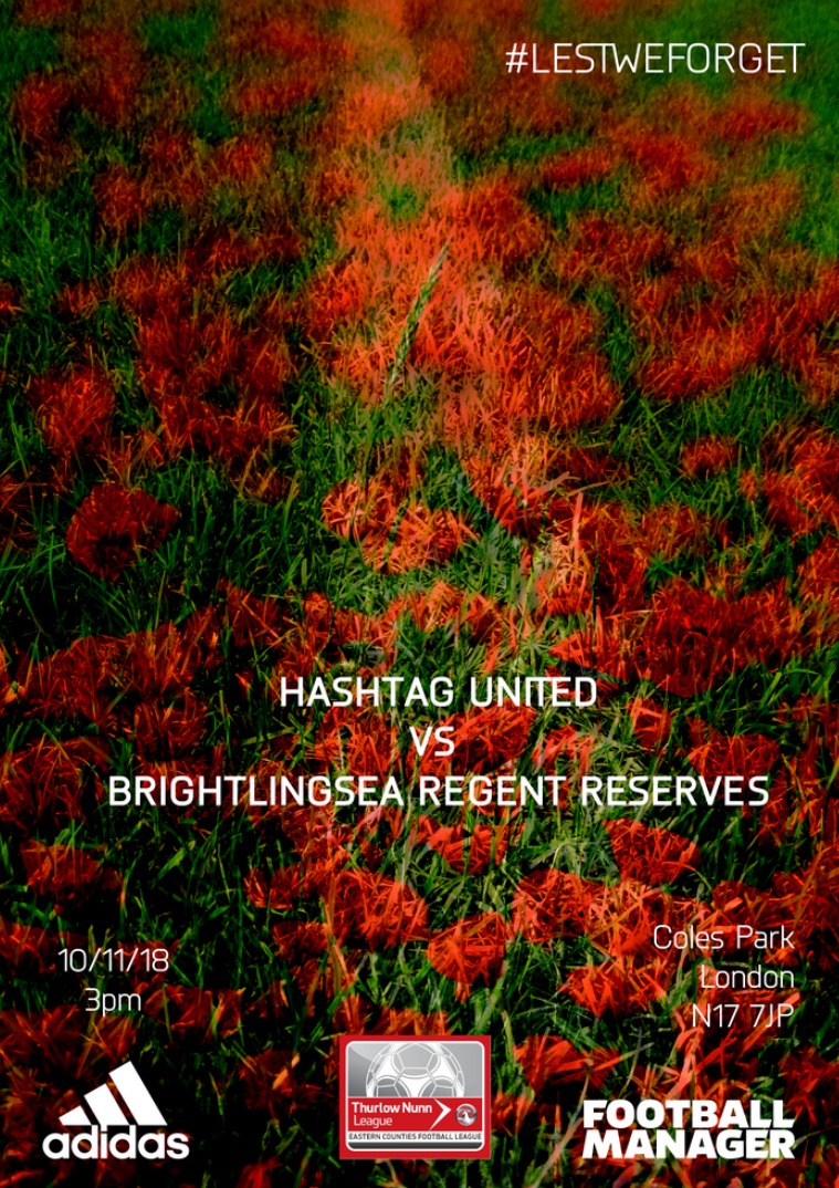 Hashtag United match day programmes v Brightlingsea Regent Reserves