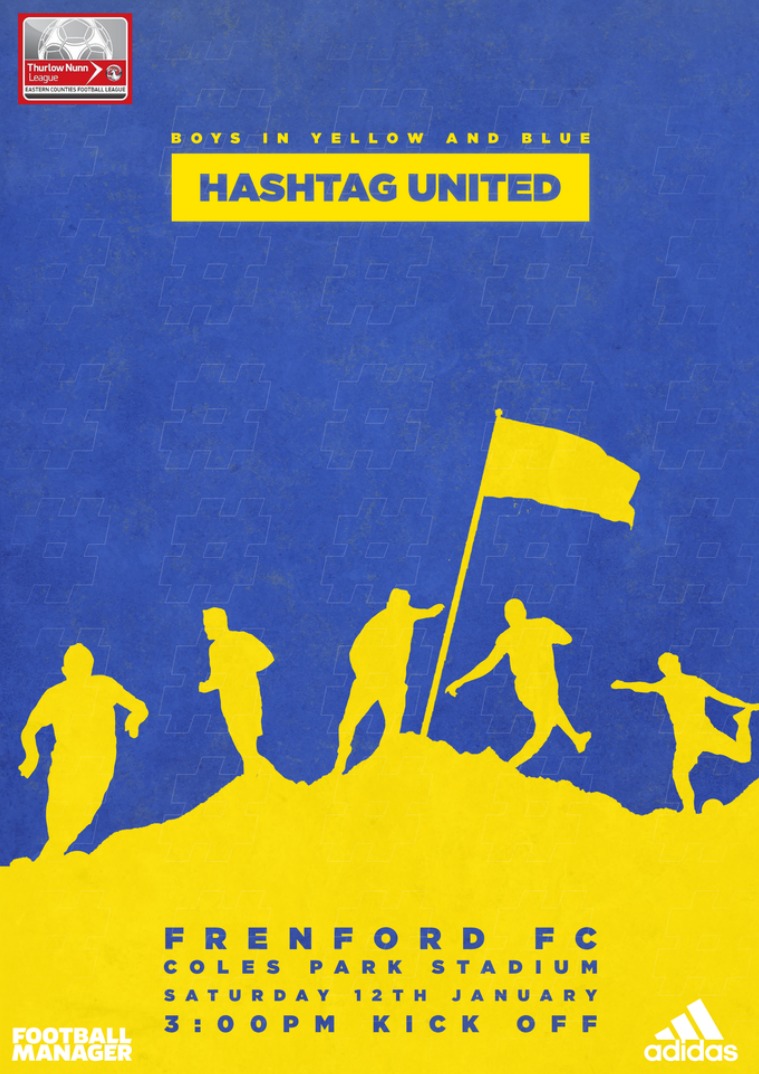 Hashtag United match day programmes v Frenford