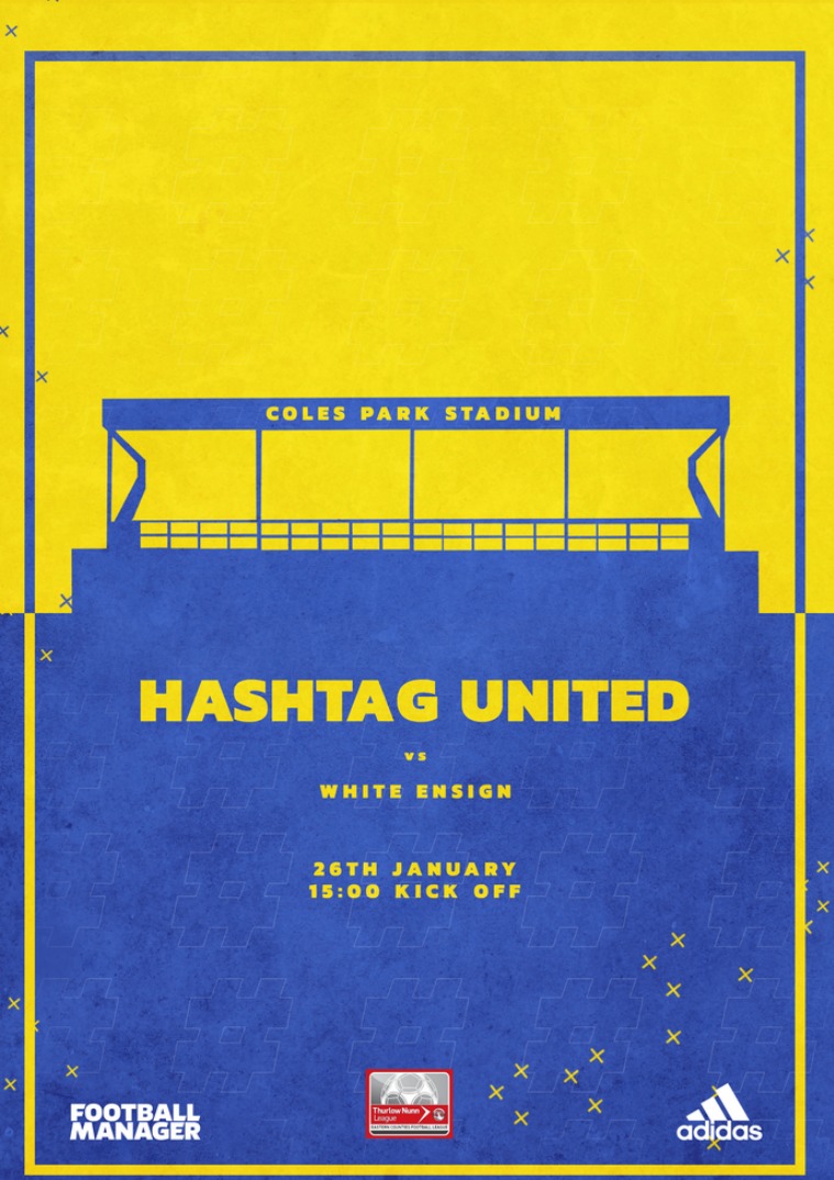 Hashtag United match day programmes v White Ensign