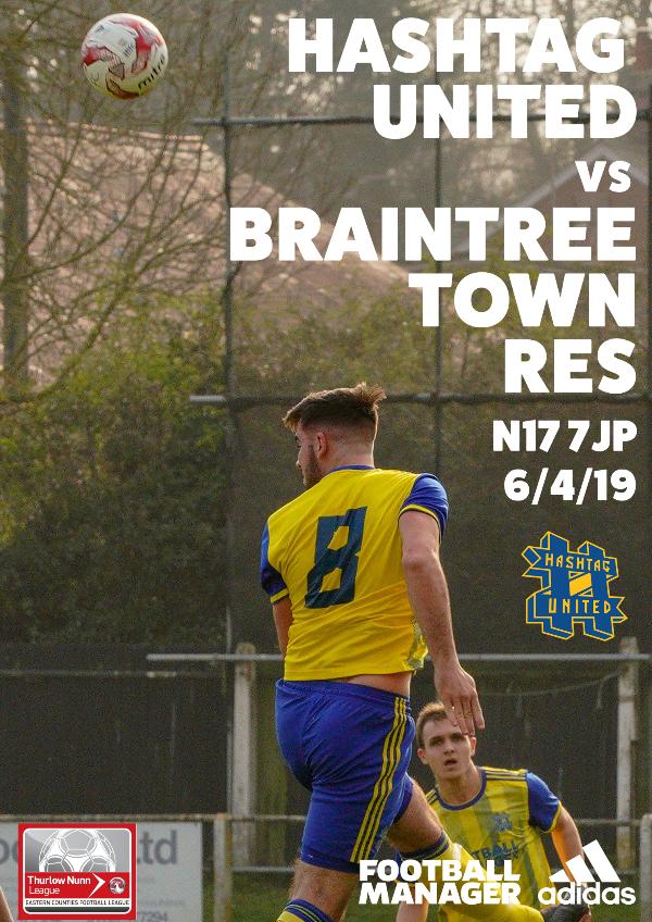 Hashtag United match day programmes v Braintree Town Res