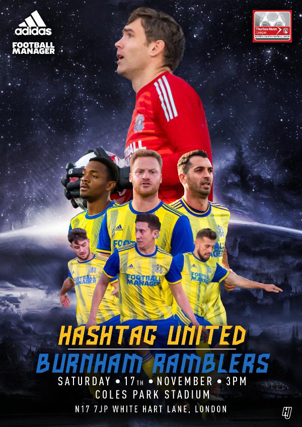 Hashtag United match day programmes v Burnham Ramblers