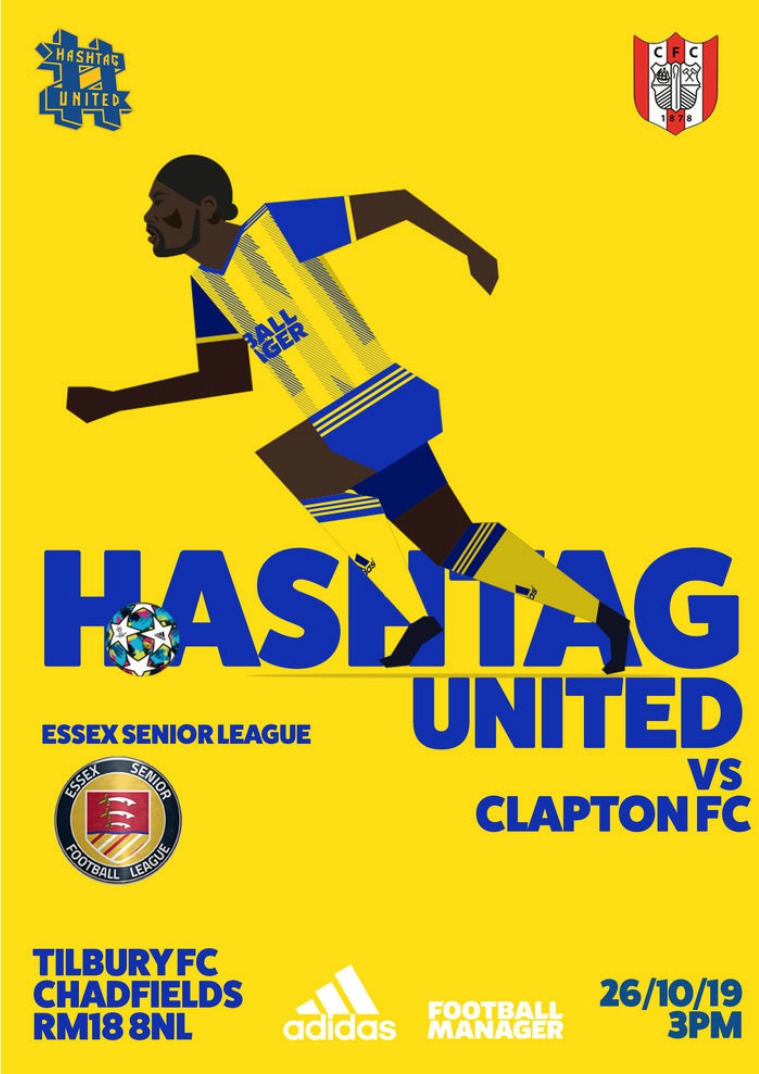 Hashtag United match day programmes v Clapton FC