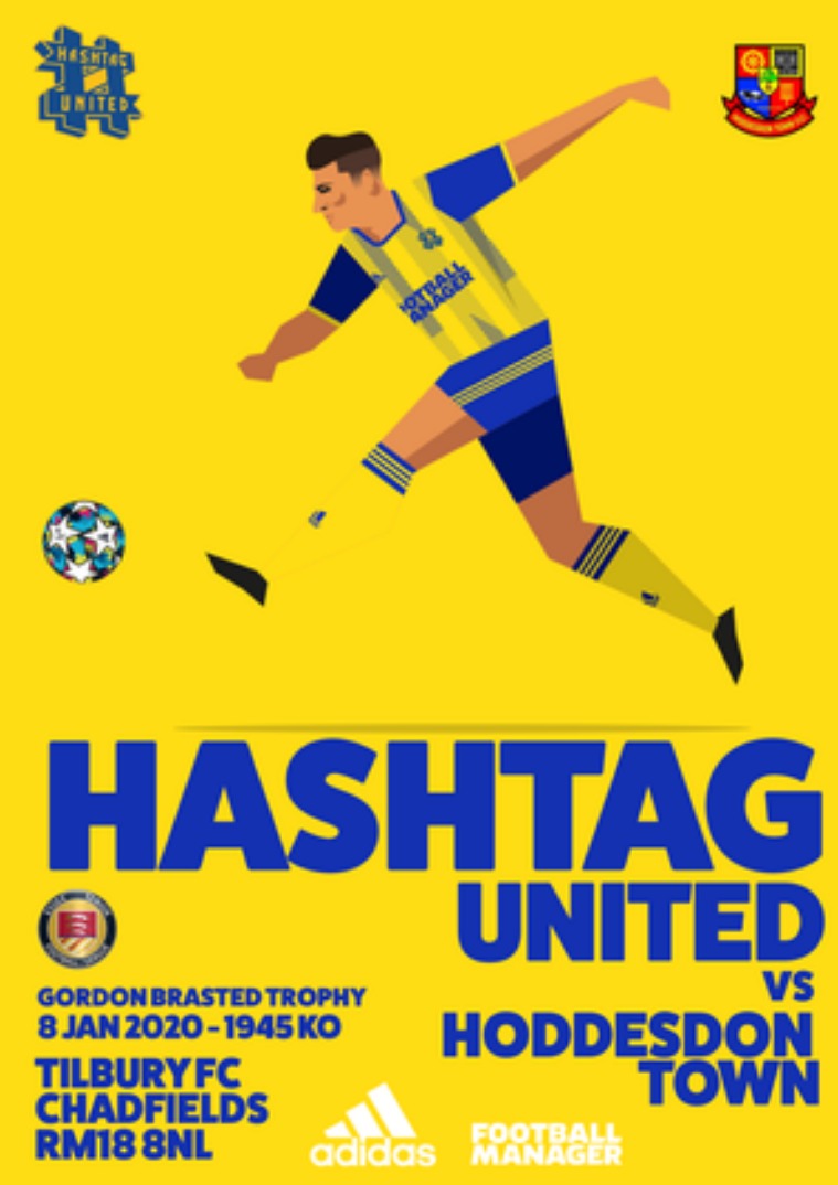 Hashtag United match day programmes v Hoddesdon Town