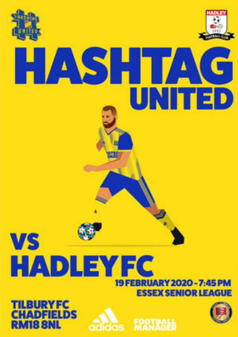Hashtag United match day programmes v Hadley FC