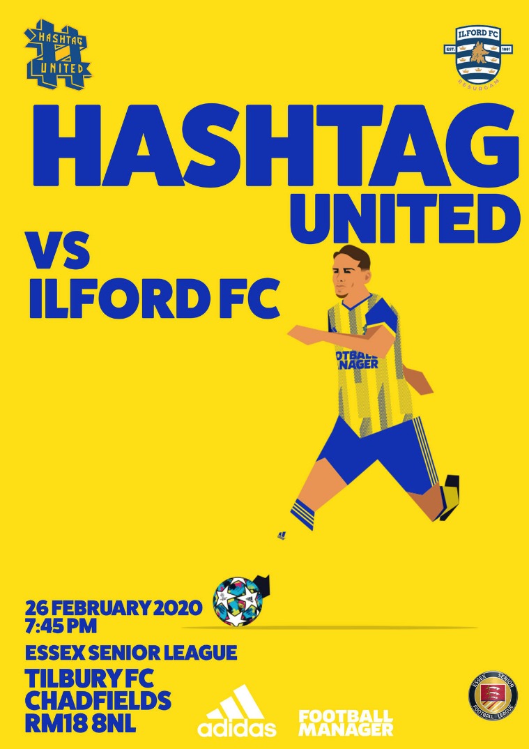 Hashtag United match day programmes v Ilford