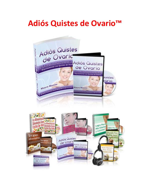 Adios Quistes De Ovario PDF, Libro Gratis Descargar Mauro Mazzeo Adios Quistes De Ovario