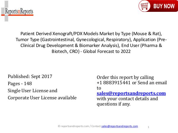 PDX Models Industry Global Trends, Share, Size & 2022 Forecast Report Patient Derived Xenograft And PDX Models Market-Rn