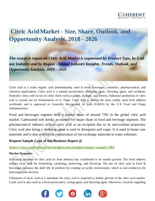 Chemical Research Report Citric-Acid-Market