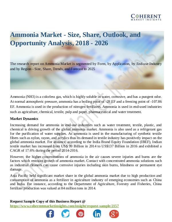 Chemical Research Report Ammonia-Market