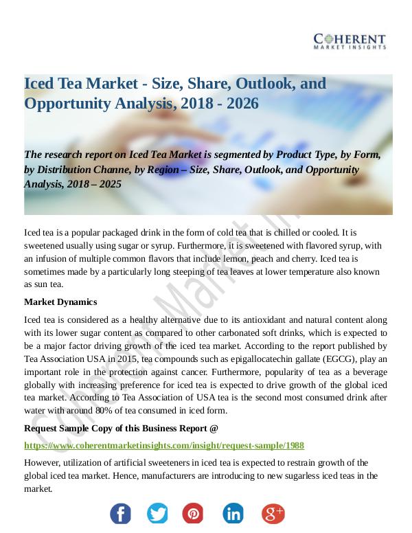 Chemical Research Report Iced Tea Market - Size, Share, Outlook, and Opport
