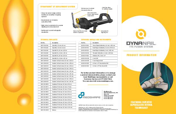 DynaNail®  Product Brochure | MedShape DynaNail®  Product Brochure  MedShape