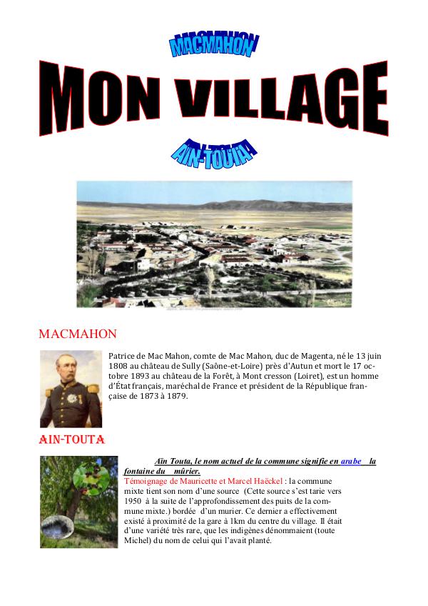 Mon Village MON VILLAGE
