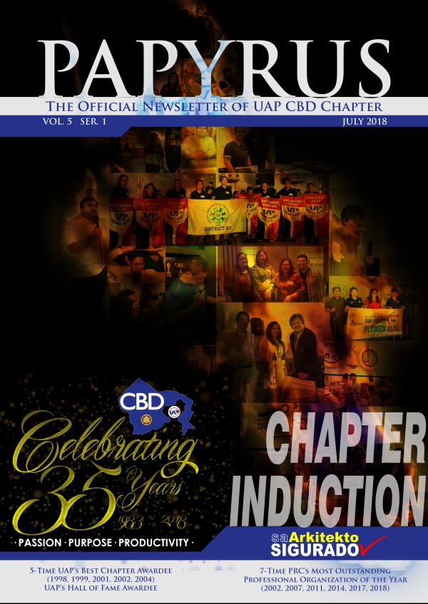 UAP CBD CHAPTER INDUCTION OF NEW OFFICERS AND MEMBERS FY 2018 - 2019 UAP CBD CHAPTER INDUCTION SOUVENIR PROGRAM 2018