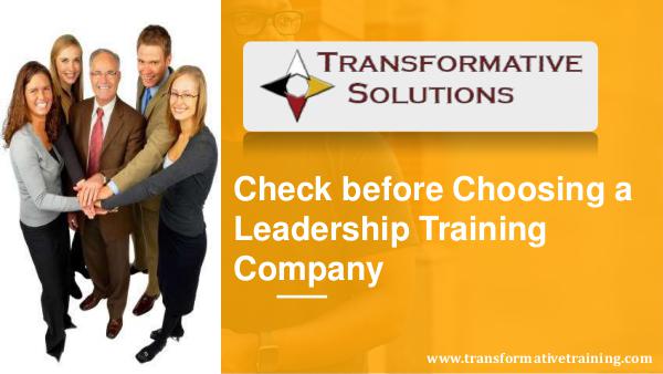 Transformative Solutions Best Leadership Training Company