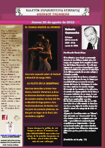 Boletín Informativo Semanal de GUARDIA TANGUERA Aug. 2012