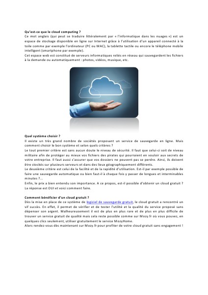 Le cloud gratuit, fiable et disponible (28/07)