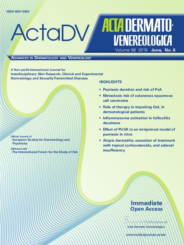 Acta Dermato-Venereologica 2018, No. 6 98-6CompleteContent