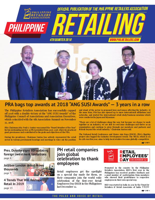 Philippine Retailing Newsletters 2018 PRA eNewsletter 2018 Q4
