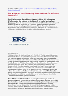 Die Aufgaben der Verwaltung innerhalb der Euro-Finanz-Service AG 2