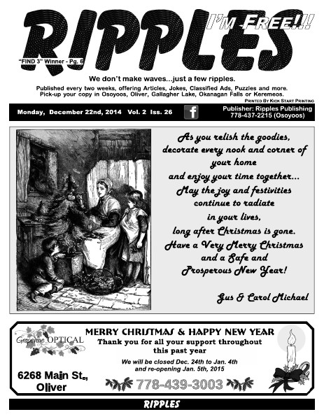 RIPPLES Vol. 2 Issue 26 December 22nd, 2014