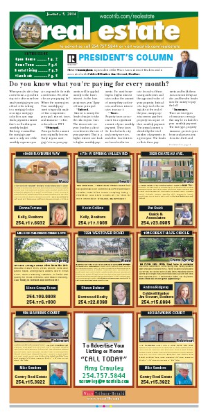 Weekly publication of homes from the Wacotrib. March 2014