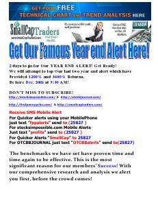 Get Our Famous Year End Alert Here!! 12-20-2013