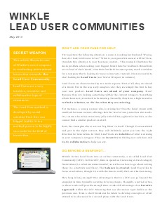Winkle Lead User Community #1