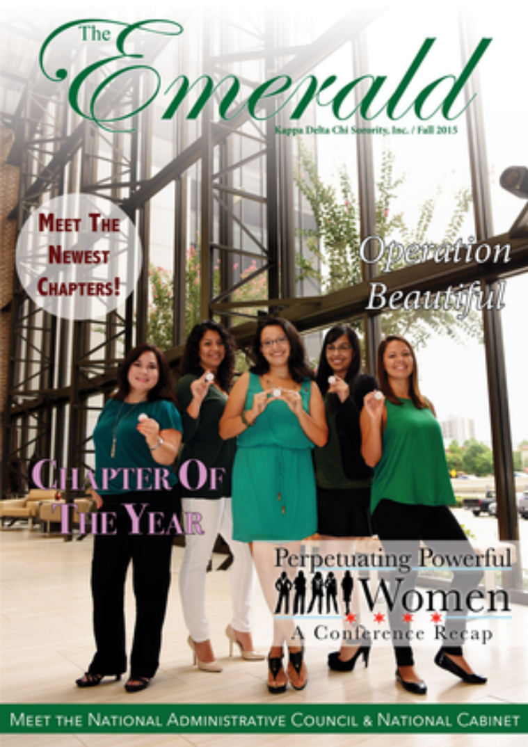 The Emerald Newsletter | Kappa Delta Chi Sorority Fall 2015