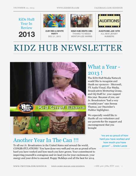 KiDz HuB 2013 Year in Review Dec 2012
